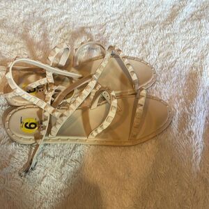 Nicole Miller Cream Strappy Sandals